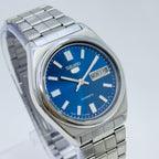 Vintage Seiko 5 Automatic Blue Dial Day-Date Japan Made