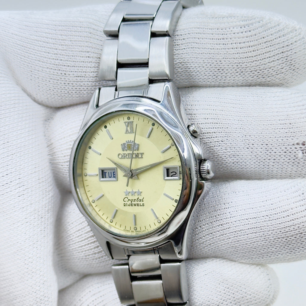 Vintage Watch Orient 3 Star Crystal Automatic Men's Wristwatch Japan