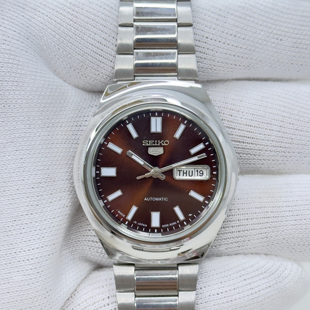 Seiko 5 - Custom Vintage Style Automatic Mens Watch 6309  Brown Sunburst Dial