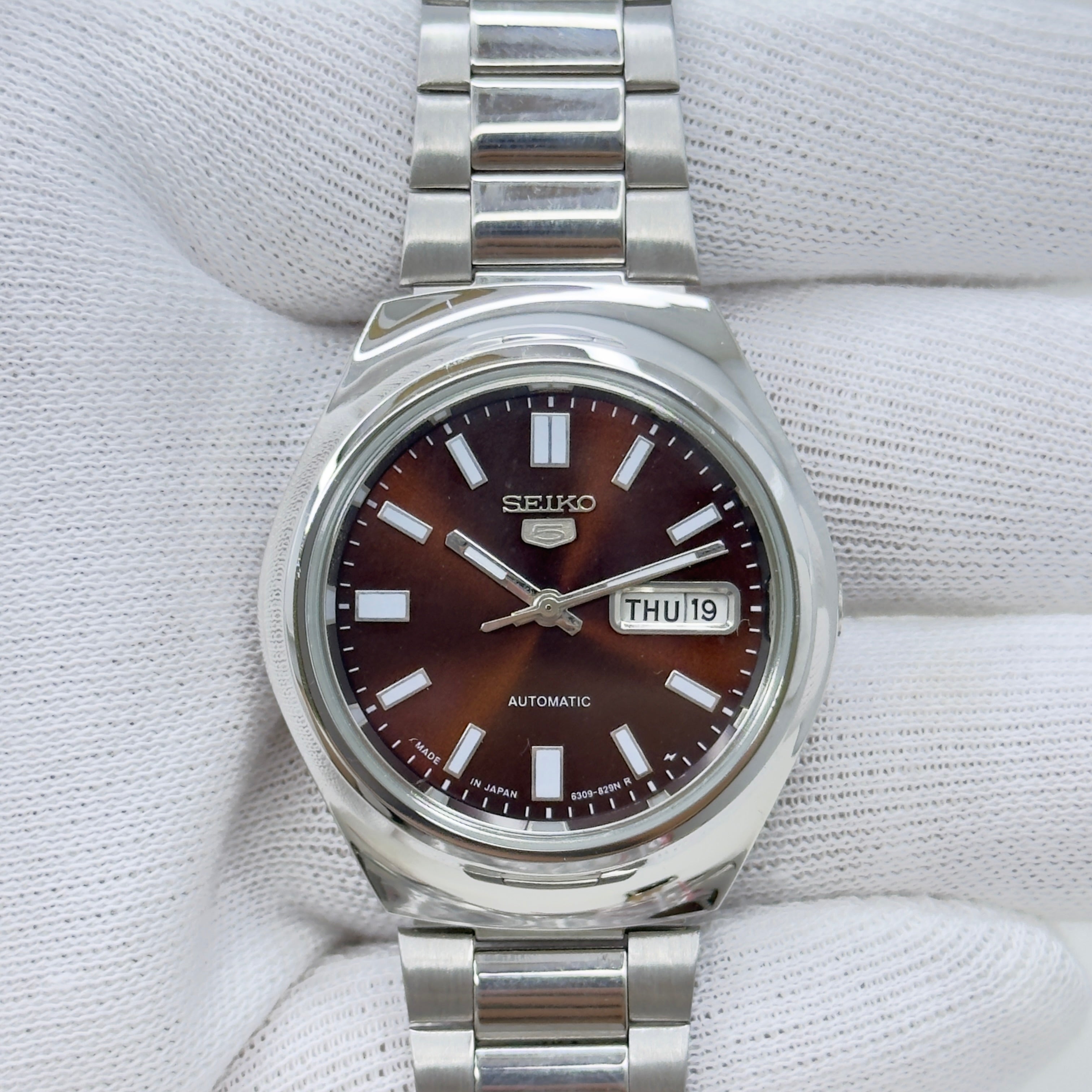 Seiko 5 - Custom Vintage Style Automatic Mens Watch 6309  Brown Sunburst Dial