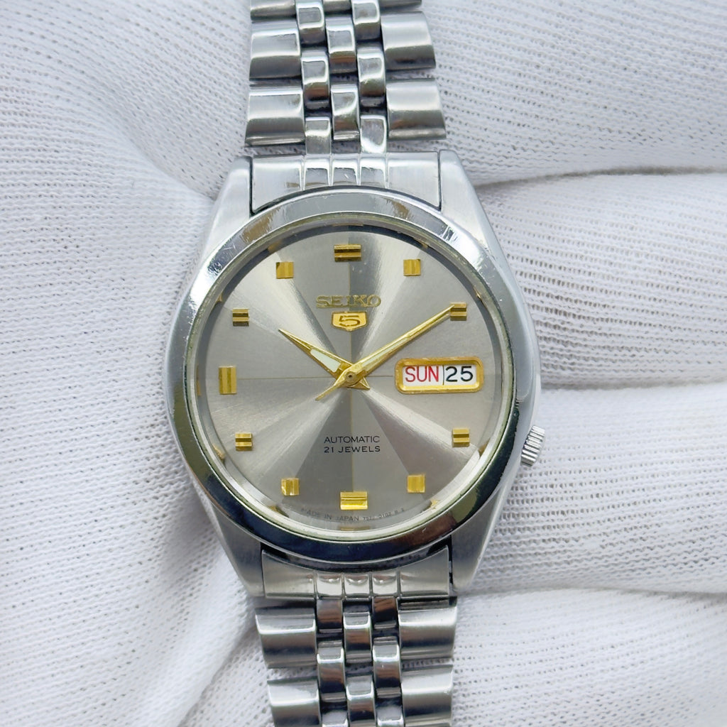 Seiko 5 - 7S26-00X0 Automatic Men's Watch Day Date Stainless Steel Japan Made