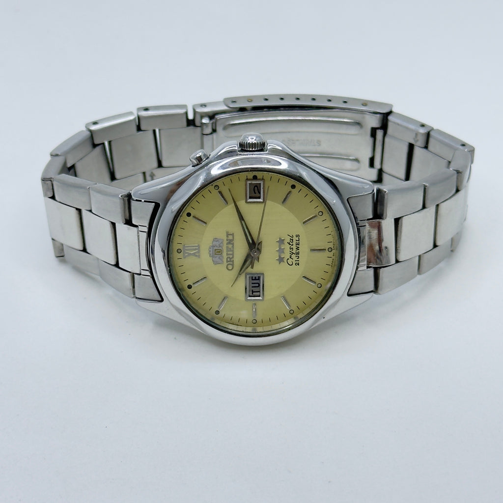 Vintage Watch Orient 3 Star Crystal Automatic Men's Wristwatch Japan