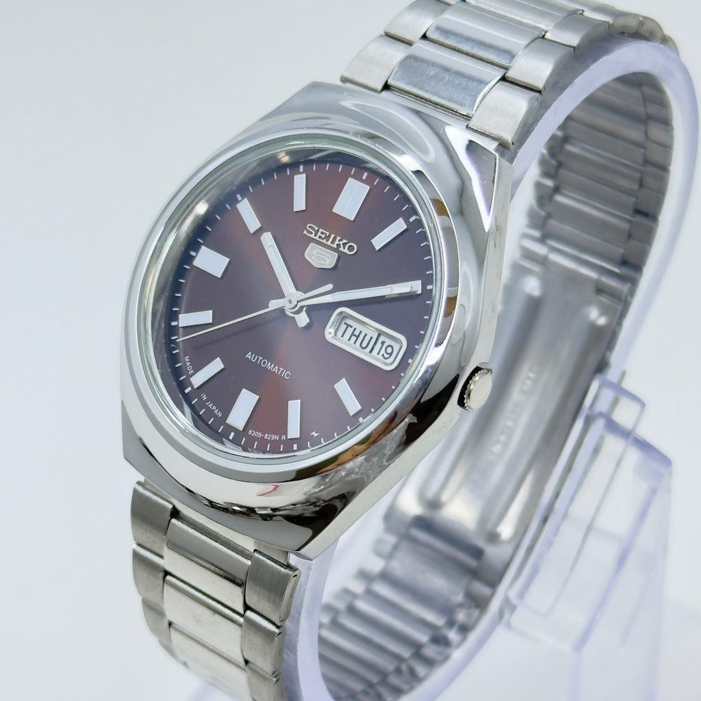 Seiko 5 - Custom Vintage Style Automatic Mens Watch 6309  Brown Sunburst Dial