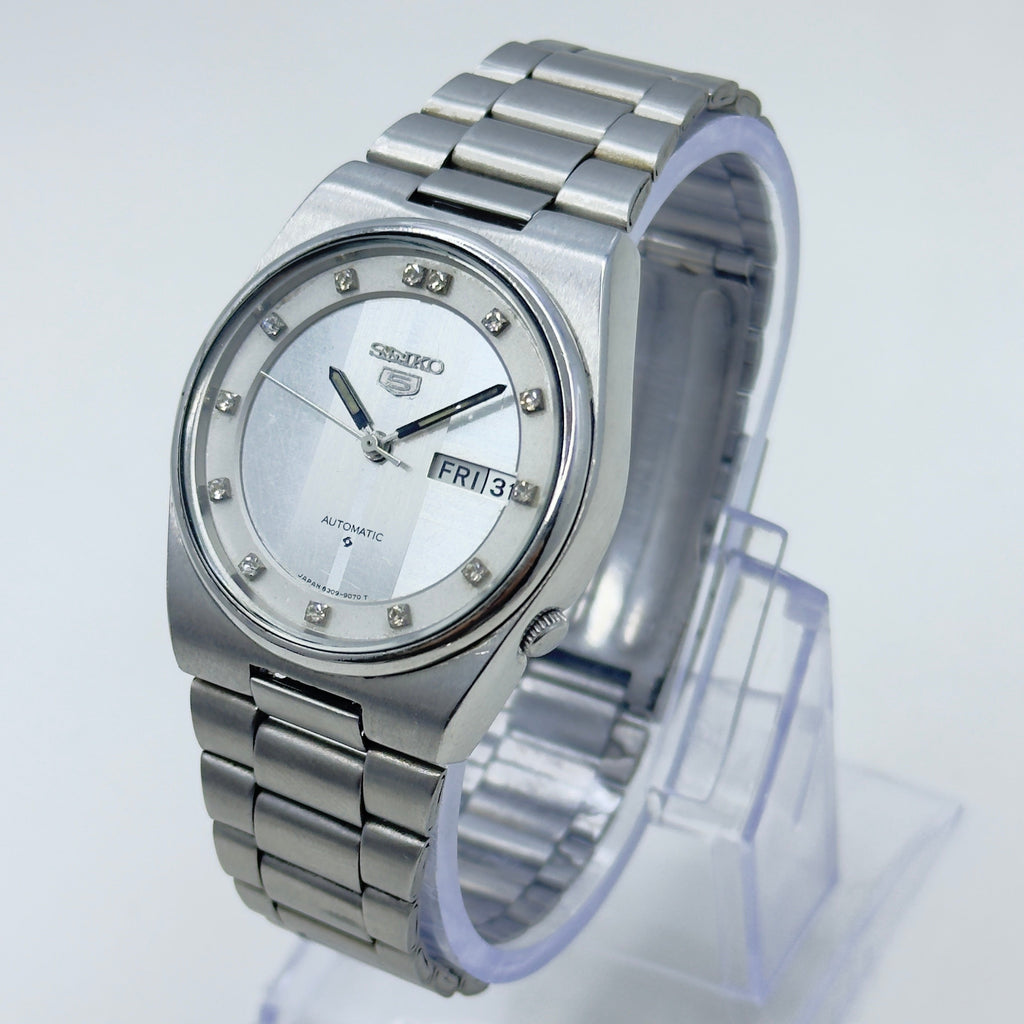 Vintage Watch Seiko 5 Automatic Men's Watch Silver Dial Japan Made