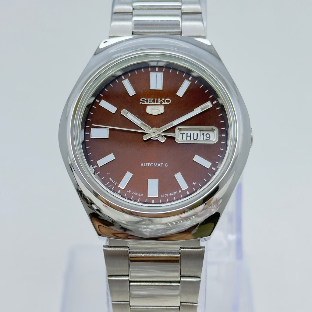 Seiko 5 - Custom Vintage Style Automatic Mens Watch 6309  Brown Sunburst Dial