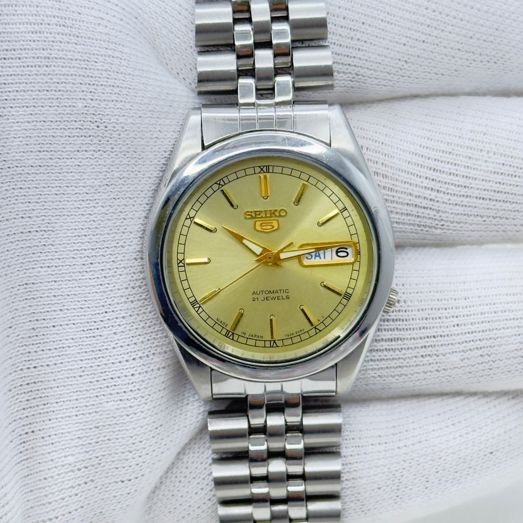 Seiko 5 - 7S26-00X0 Automatic Men's Watch Day Date Stainless Steel Japan Made