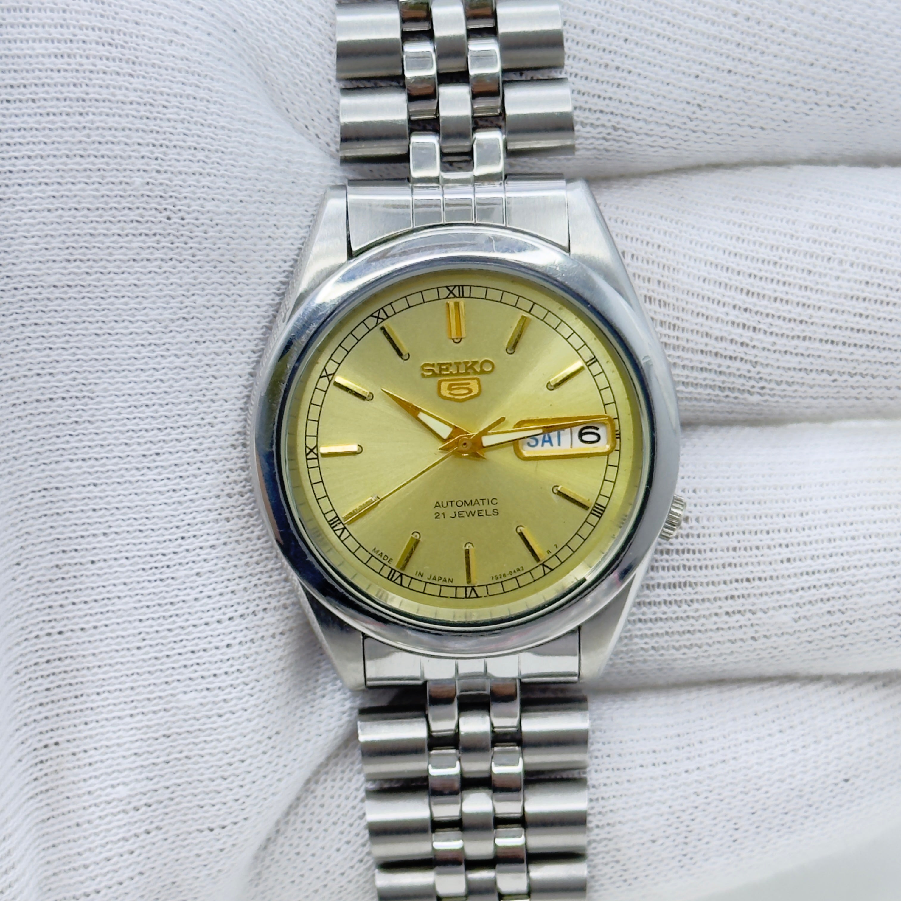 Seiko 5 - 7S26-00X0 Automatic Men's Watch Day Date Stainless Steel Japan Made