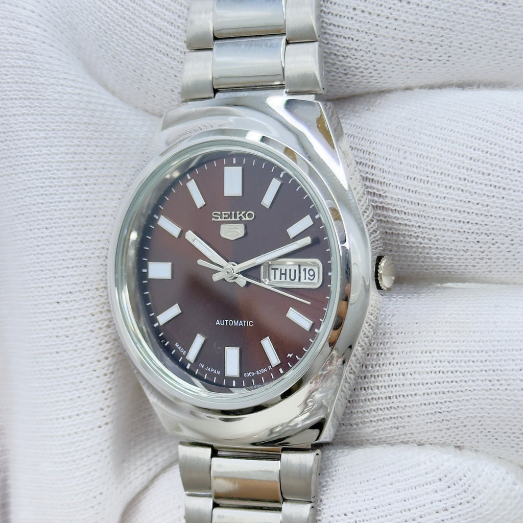 Seiko 5 - Custom Vintage Style Automatic Mens Watch 6309  Brown Sunburst Dial