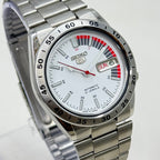 Seiko 5 -  Automatic Watch 21-J White Dial Vintage Style Mod