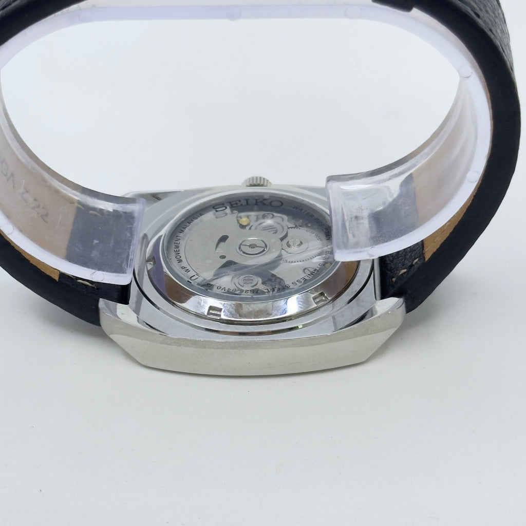 Vintage Style Watch - Seiko Automatic 21 Jewels Blue Dial Day Date Mod