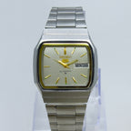 Vintage Seiko 5 Square Automatic Wristwatch – Silver & Gold Accents