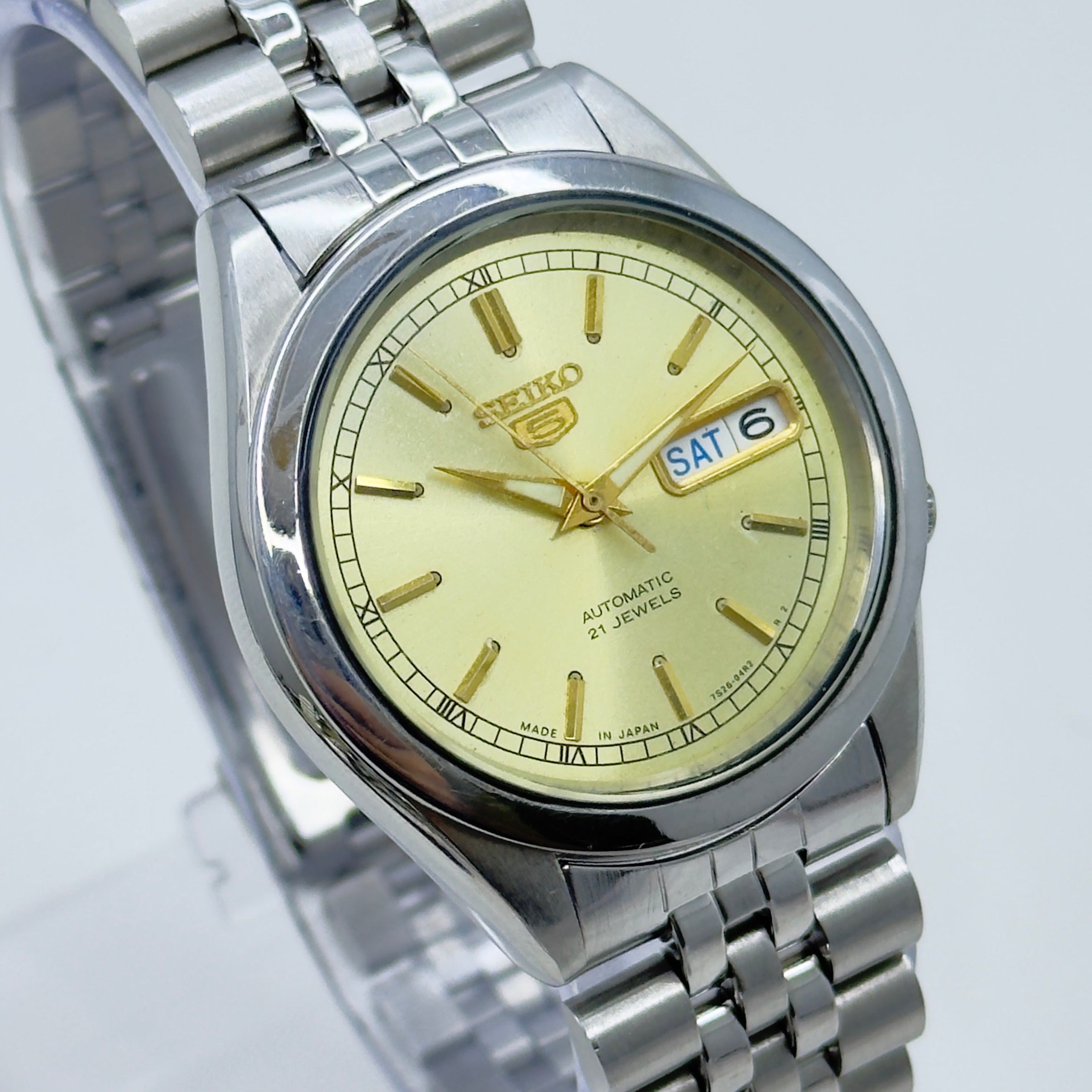Seiko 5 - 7S26-00X0 Automatic Men's Watch Day Date Stainless Steel Japan Made