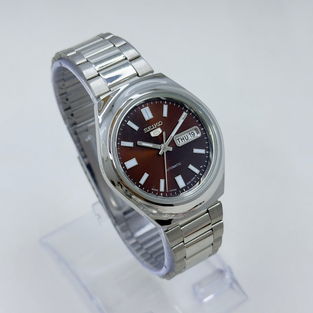 Seiko 5 - Custom Vintage Style Automatic Mens Watch 6309  Brown Sunburst Dial