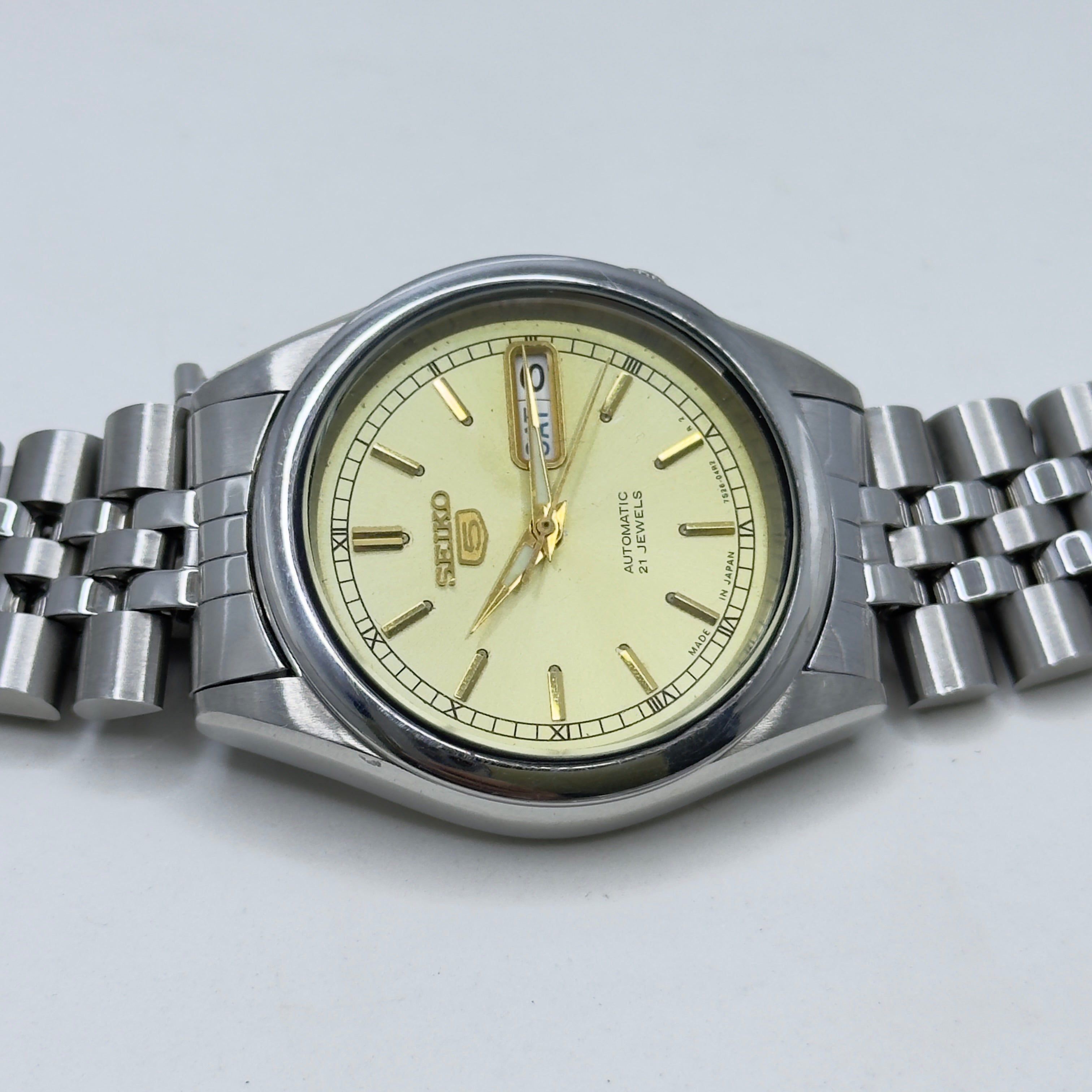 Seiko 5 - 7S26-00X0 Automatic Men's Watch Day Date Stainless Steel Japan Made