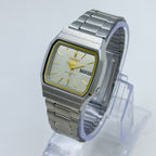 Vintage Seiko 5 Square Automatic Wristwatch – Silver & Gold Accents