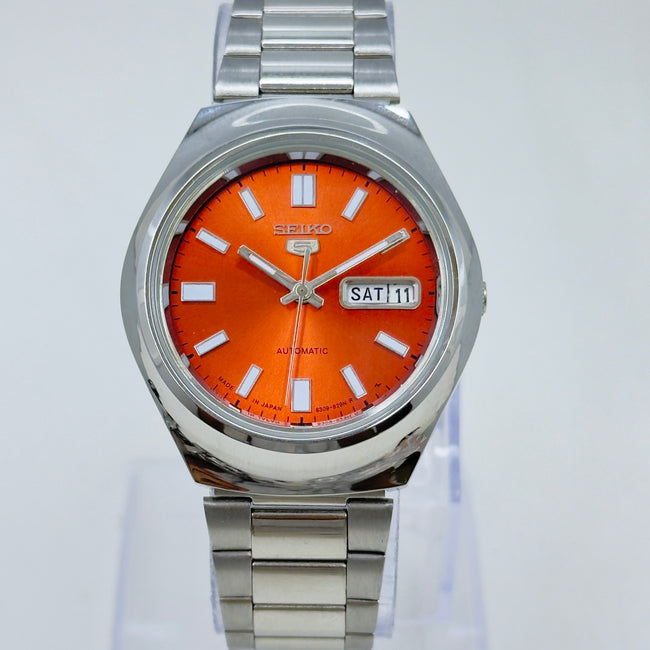 Seiko 5 - Custom Vintage Style Automatic Mens Watch 6309 Orange Dial Main Image