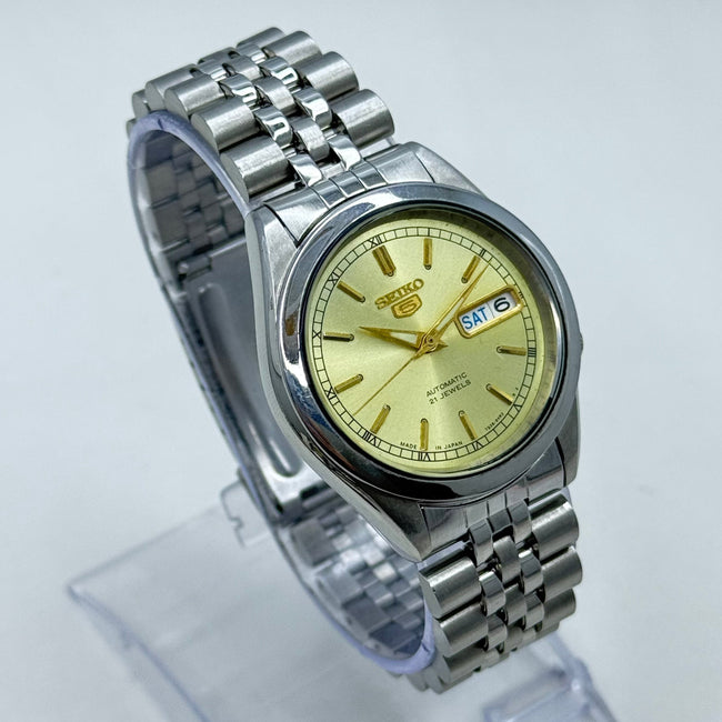 Seiko 5 - 7S26-00X0 Automatic Men's Watch Day Date Stainless Steel Japan Made Main Image