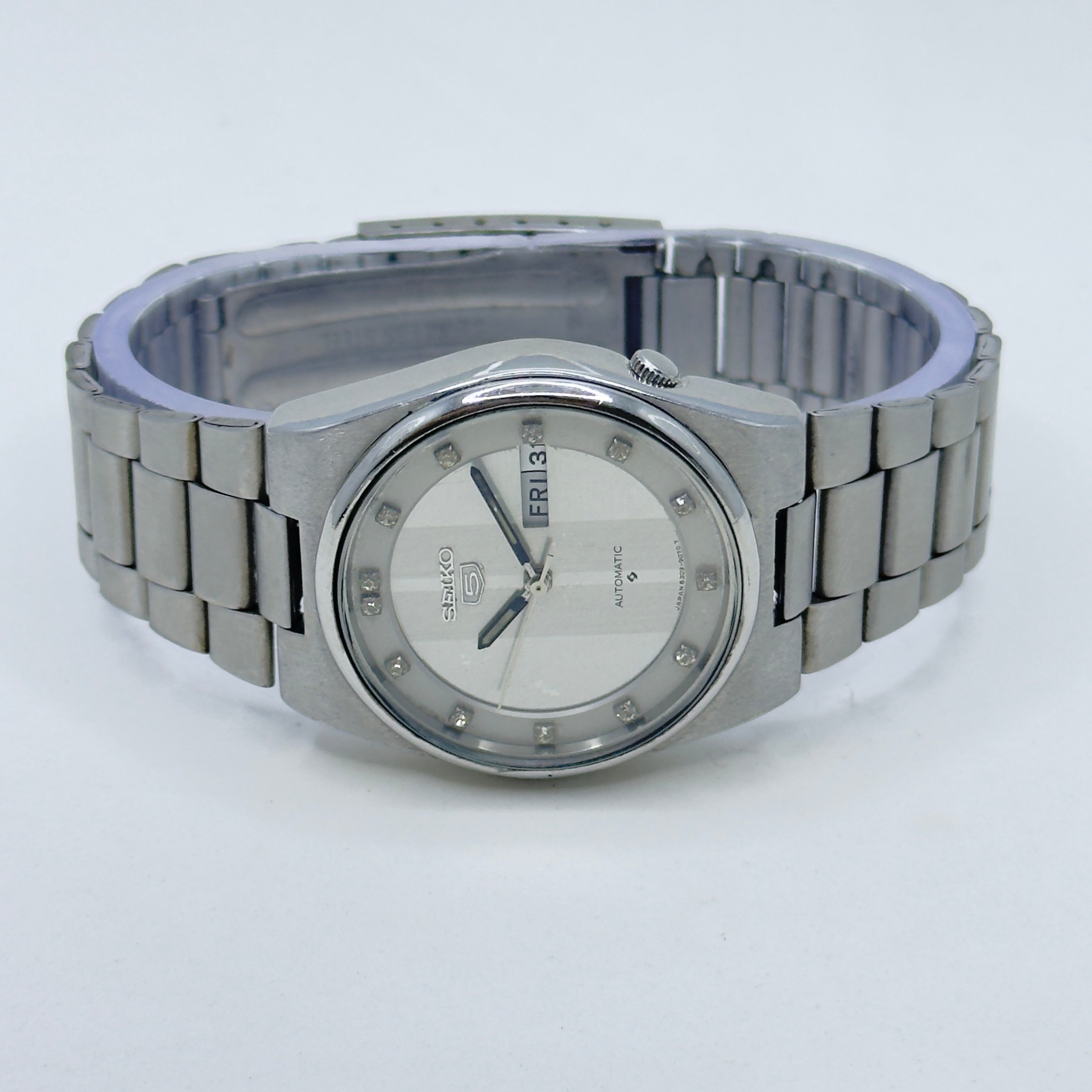 Vintage Watch Seiko 5 Automatic Men's Watch Silver Dial Japan Made