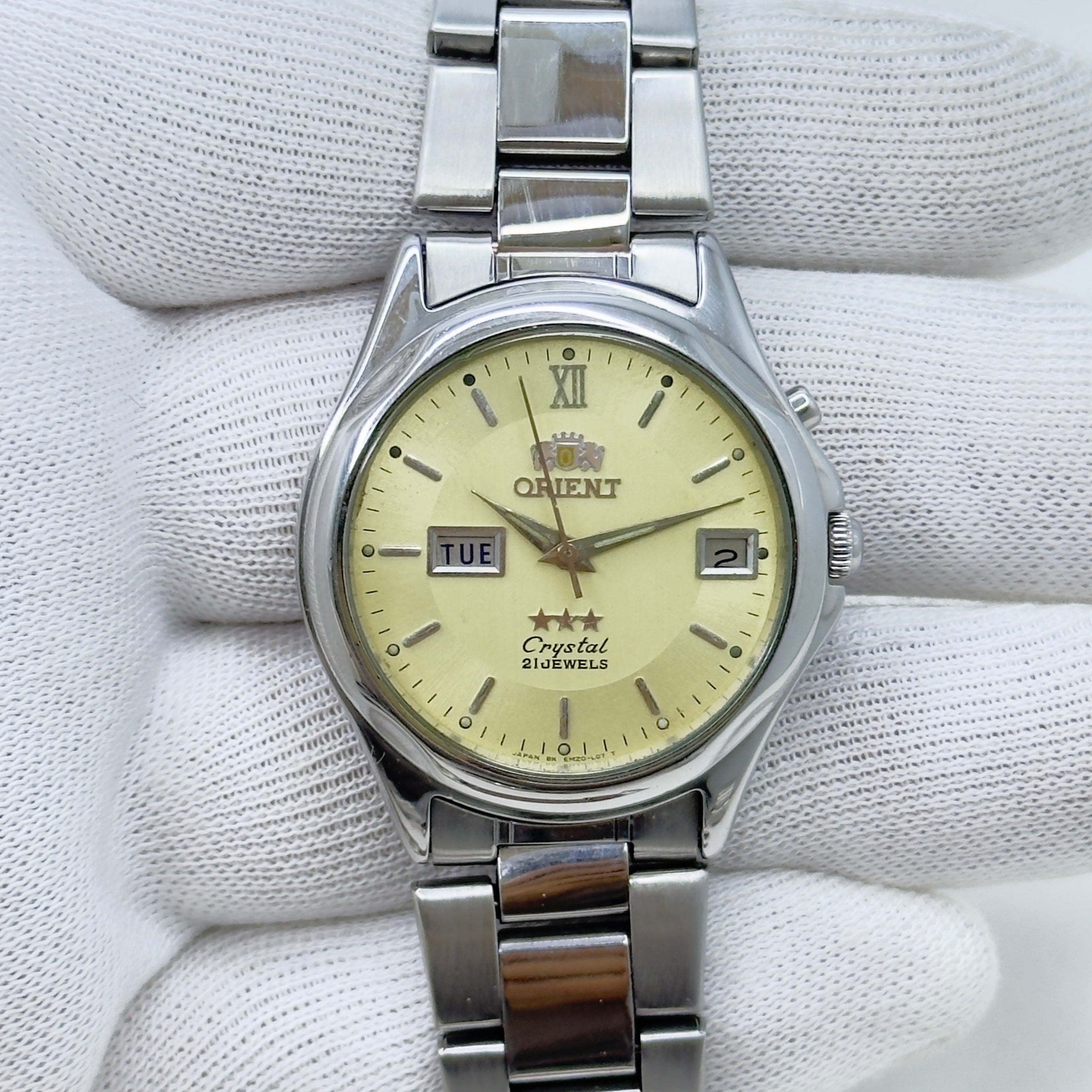 Vintage Watch Orient 3 Star Crystal Automatic Men's Wristwatch Japan