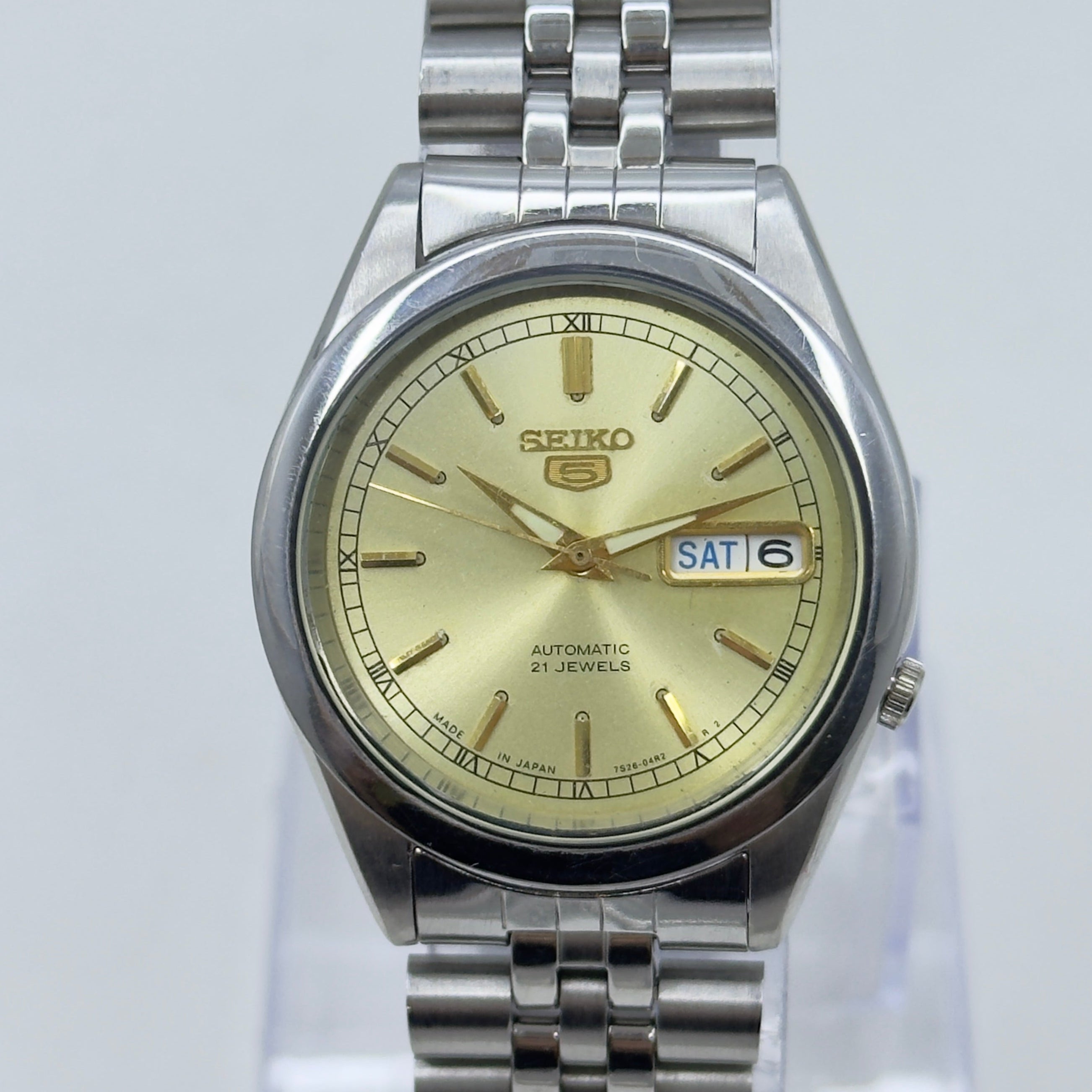 Seiko 5 - 7S26-00X0 Automatic Men's Watch Day Date Stainless Steel Japan Made