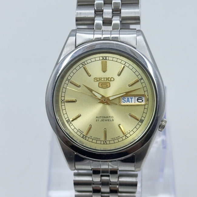 Seiko 5 - 7S26-00X0 Automatic Men's Watch Day Date Stainless Steel Japan Made Main Image