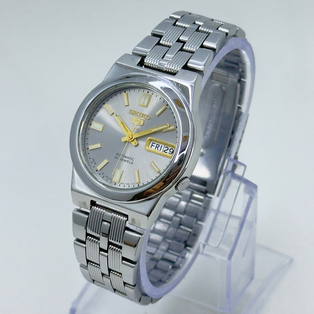 Seiko 5 - 7S26-01R0 Automatic Men's Watch Day Date Stainless Steel Japan Made