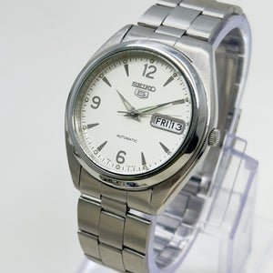Vintage Seiko 5 Automatic White Dial — 21 Jewels (7S26)