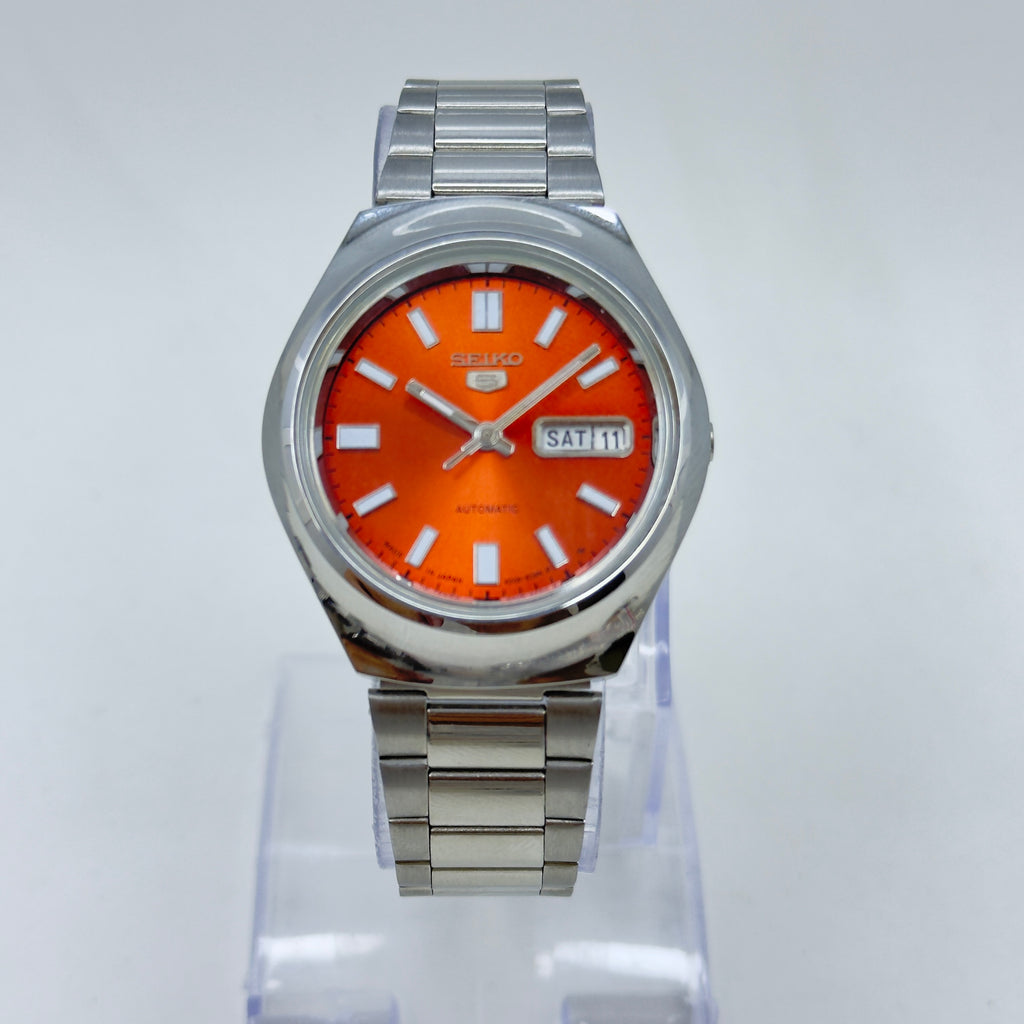 Seiko 5 - Custom Vintage Style Automatic Mens Watch 6309 Orange Dial