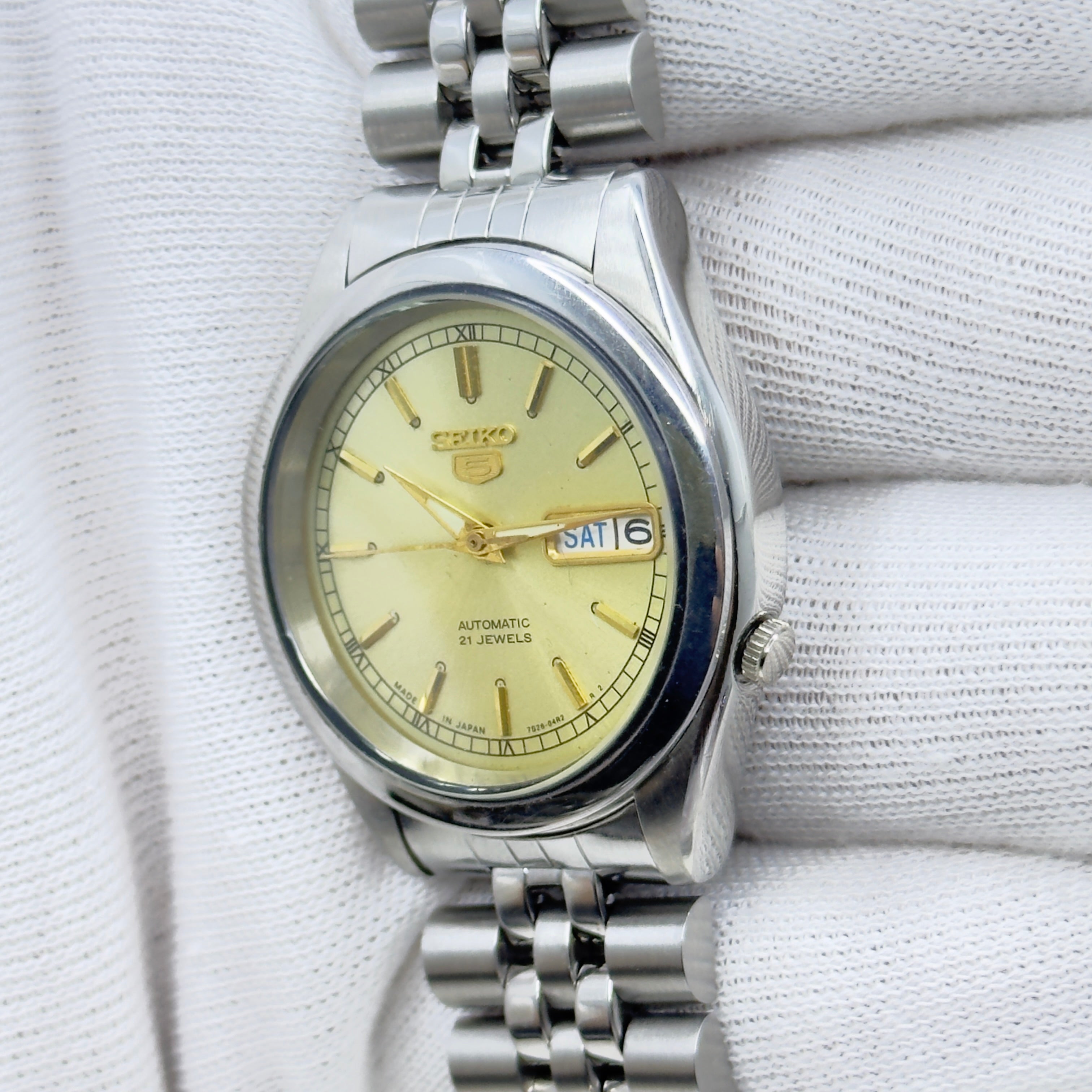 Seiko 5 - 7S26-00X0 Automatic Men's Watch Day Date Stainless Steel Japan Made