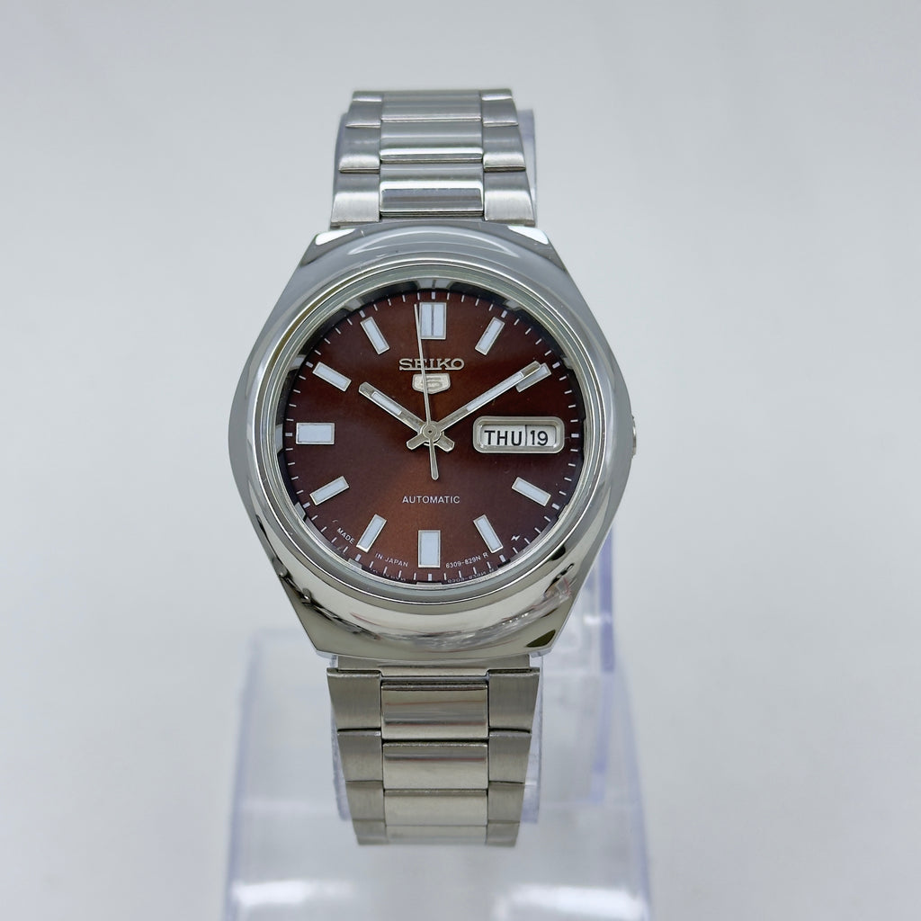 Seiko 5 - Custom Vintage Style Automatic Mens Watch 6309  Brown Sunburst Dial