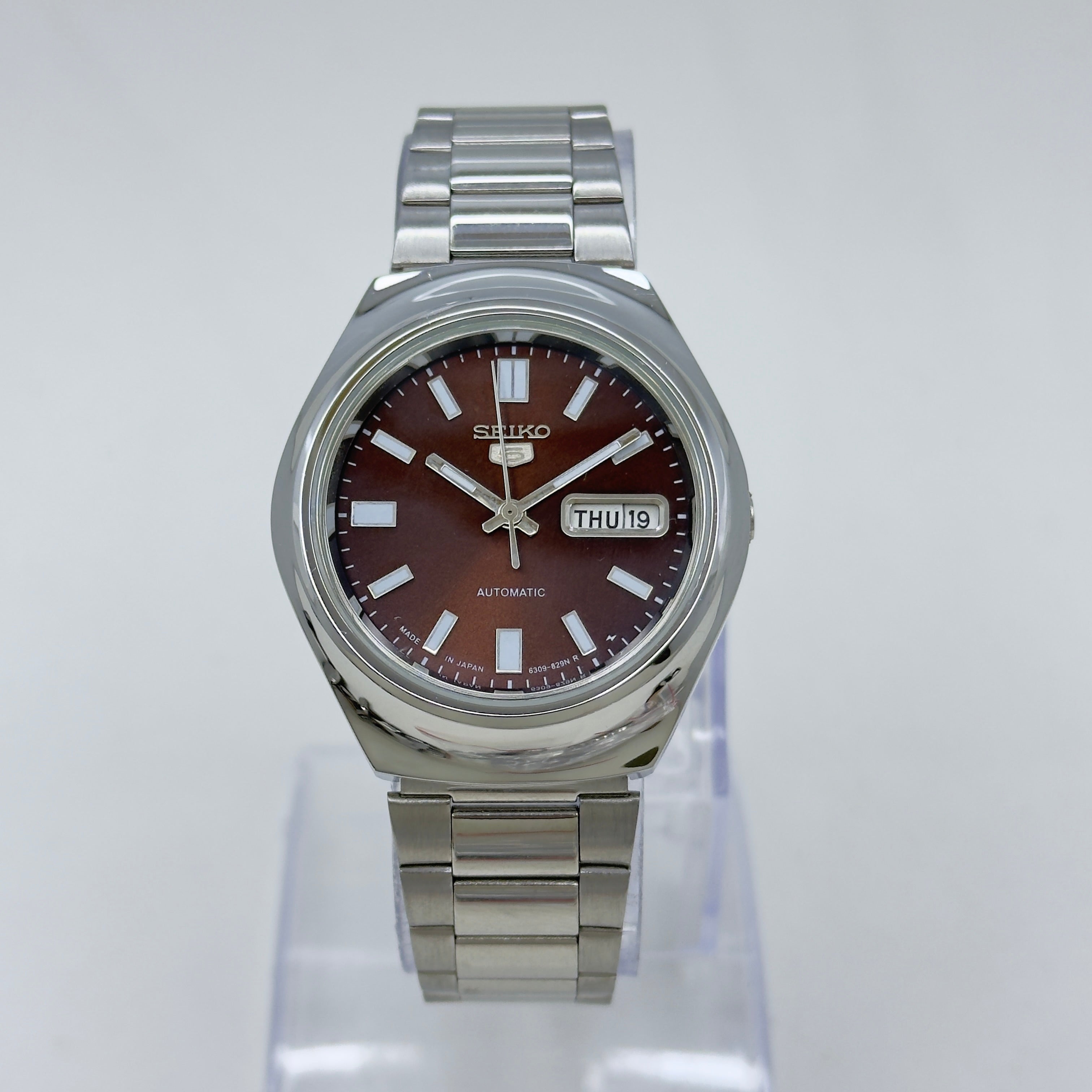 Seiko 5 - Custom Vintage Style Automatic Mens Watch 6309  Brown Sunburst Dial
