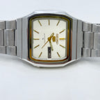 Vintage Seiko 5 Square Automatic Wristwatch – Silver & Gold Accents