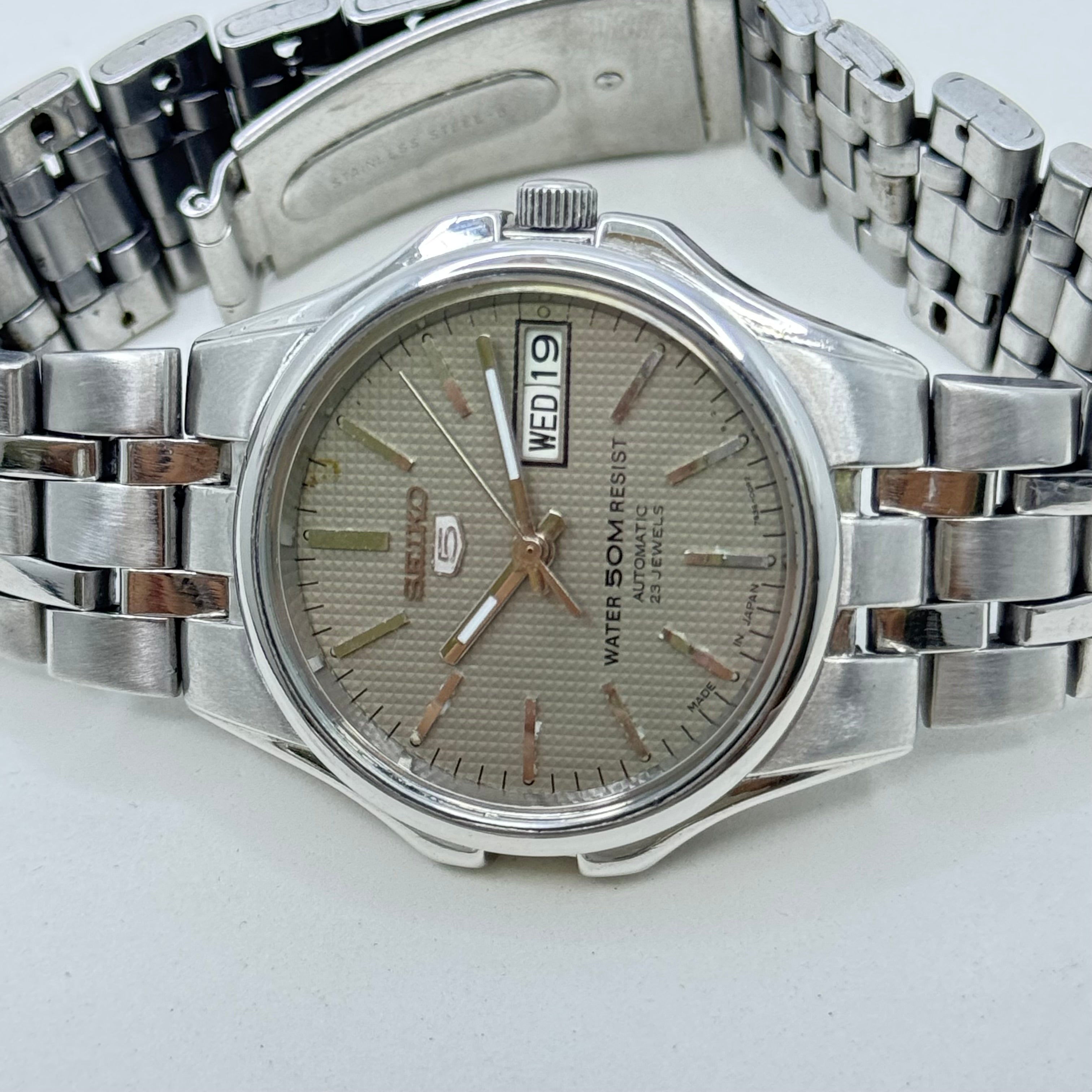 Vintage Seiko 5 Automatic 7S36-00A0 23J Grey Dial Men's Watch