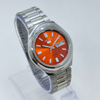 Seiko 5 - Custom Vintage Style Automatic Mens Watch 6309 Orange Dial