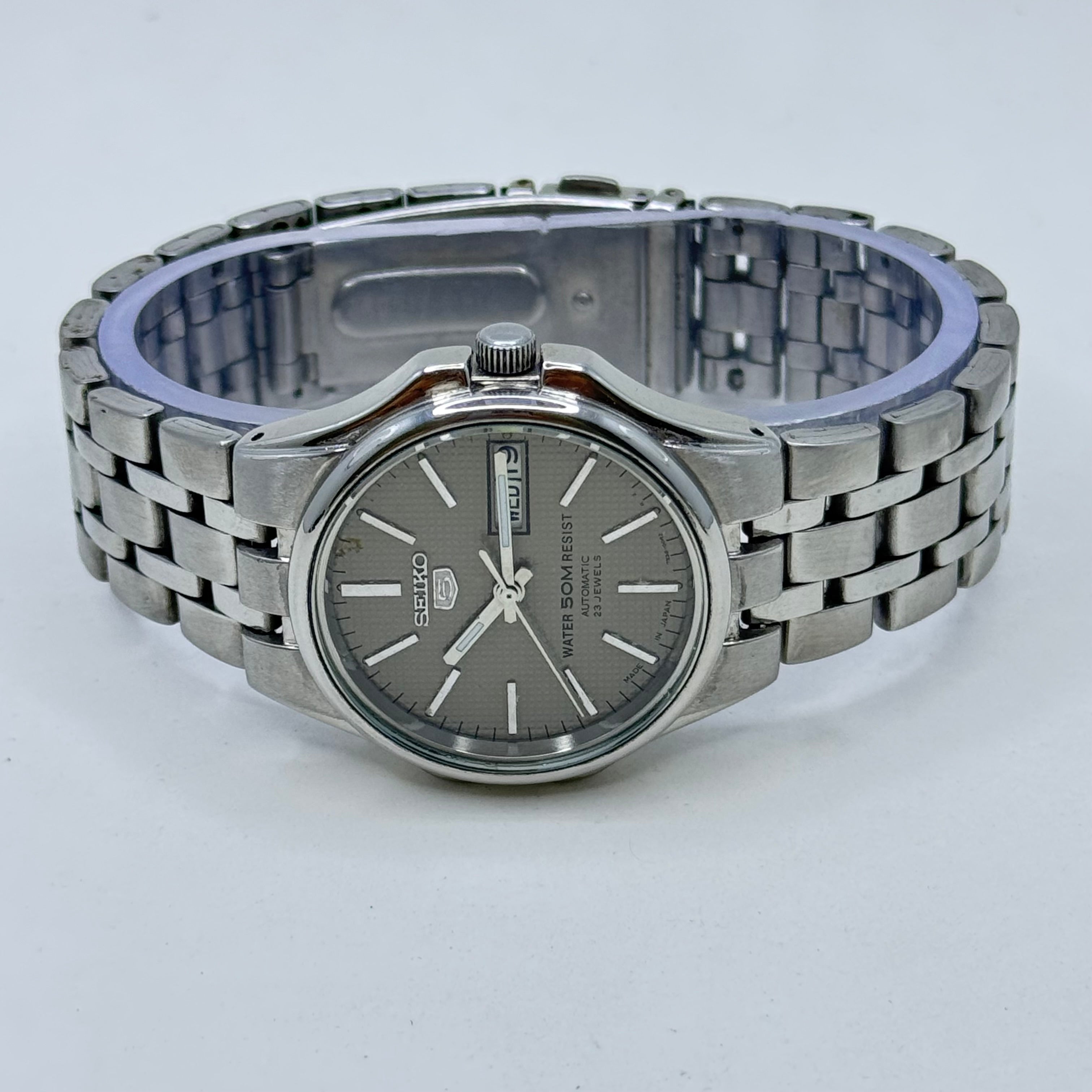 Vintage Seiko 5 Automatic 7S36-00A0 23J Grey Dial Men's Watch