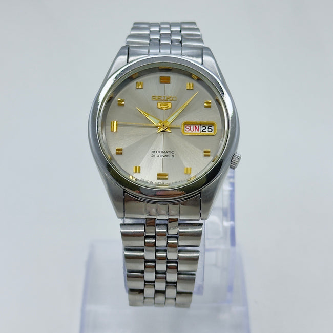 Seiko 5 - 7S26-00X0 Automatic Men's Watch Day Date Stainless Steel Japan Made Main Image