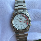 Seiko 5 -  Automatic Watch 21-J White Dial Vintage Style Mod