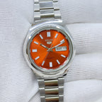 Seiko 5 - Custom Vintage Style Automatic Mens Watch 6309 Orange Dial