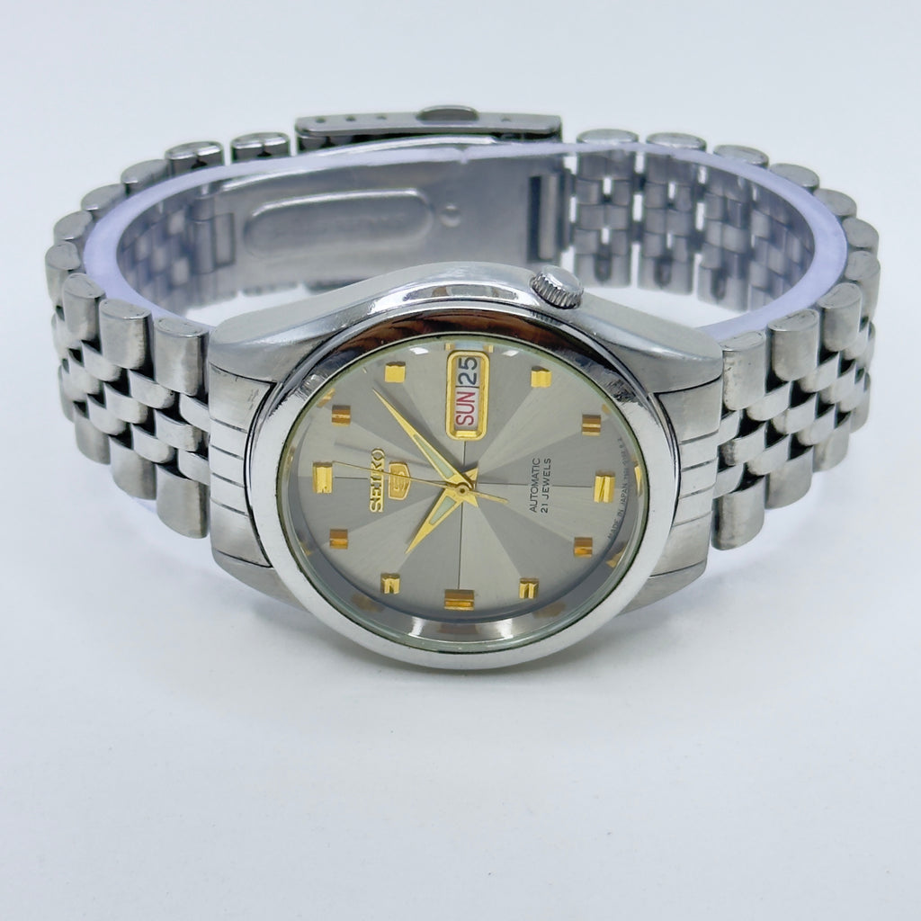 Seiko 5 - 7S26-00X0 Automatic Men's Watch Day Date Stainless Steel Japan Made