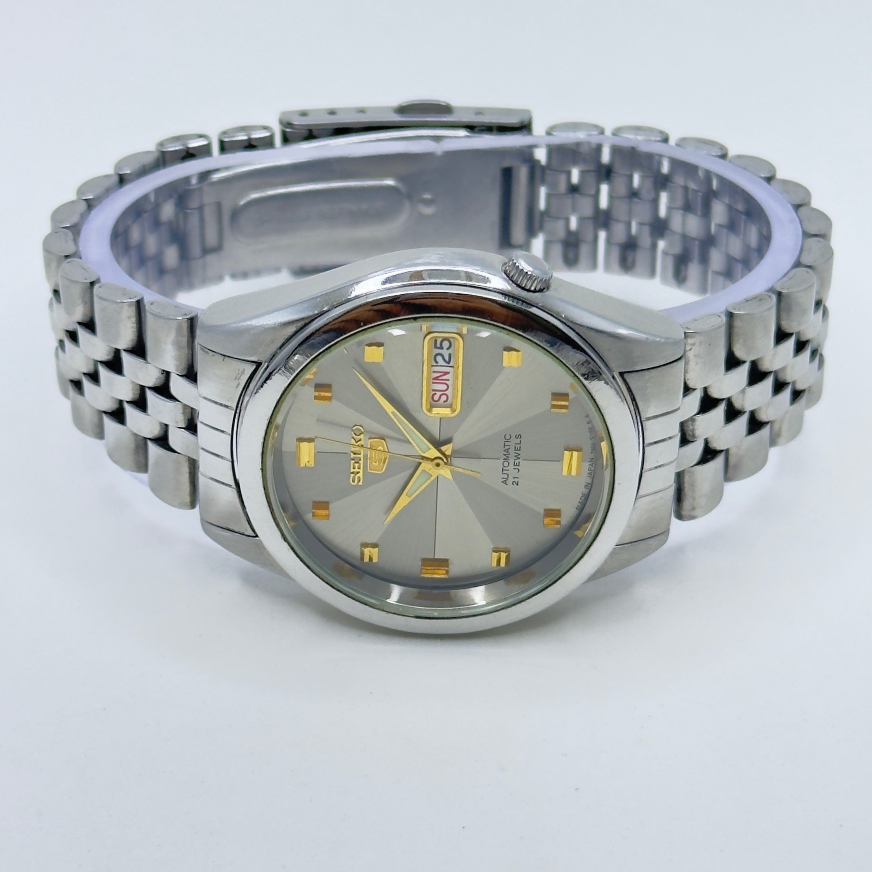 Seiko 5 - 7S26-00X0 Automatic Men's Watch Day Date Stainless Steel Japan Made