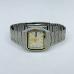Vintage Seiko 5 Square Automatic Wristwatch – Silver & Gold Accents
