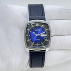 Vintage Style Watch - Seiko Automatic 21 Jewels Blue Dial Day Date Mod