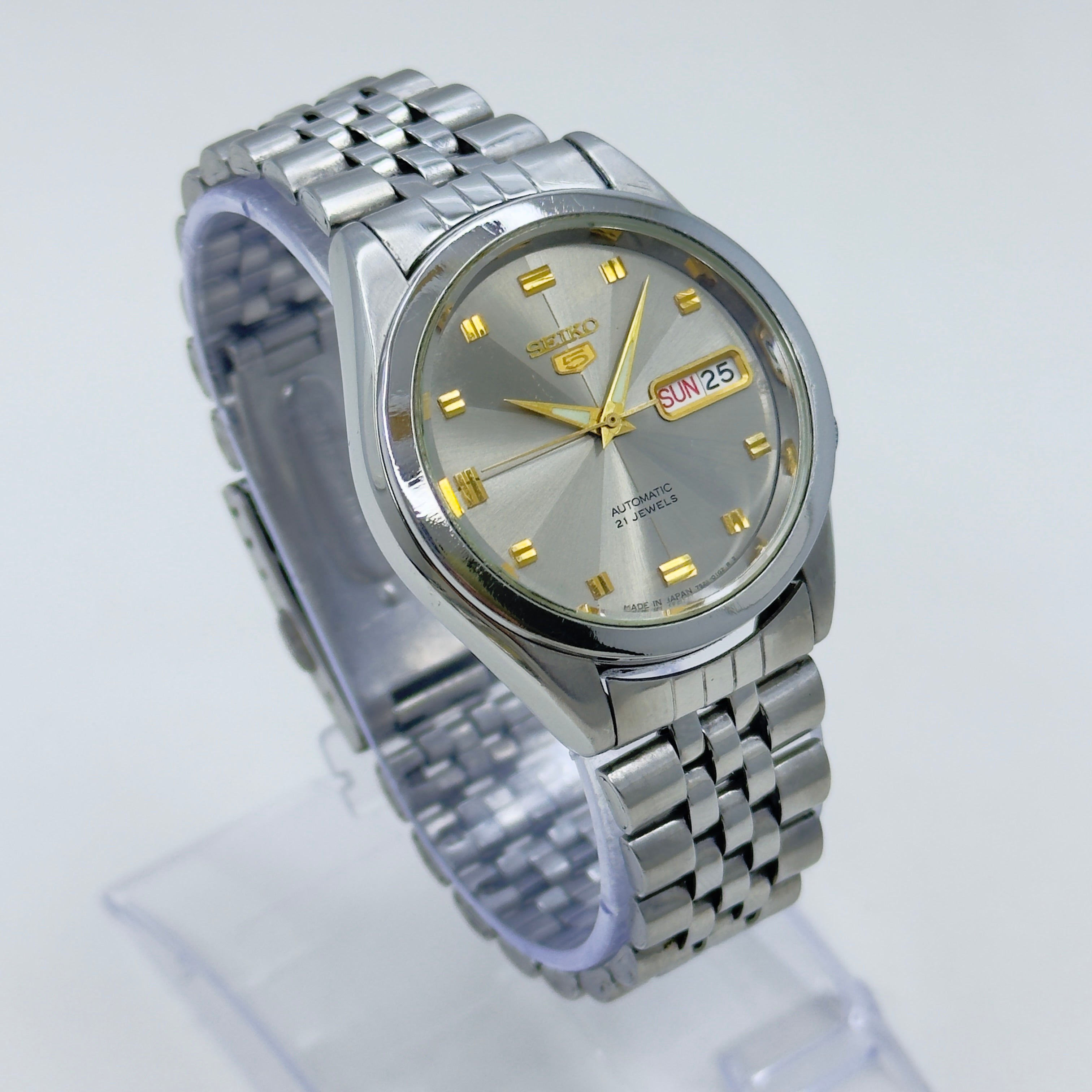 Seiko 5 - 7S26-00X0 Automatic Men's Watch Day Date Stainless Steel Japan Made