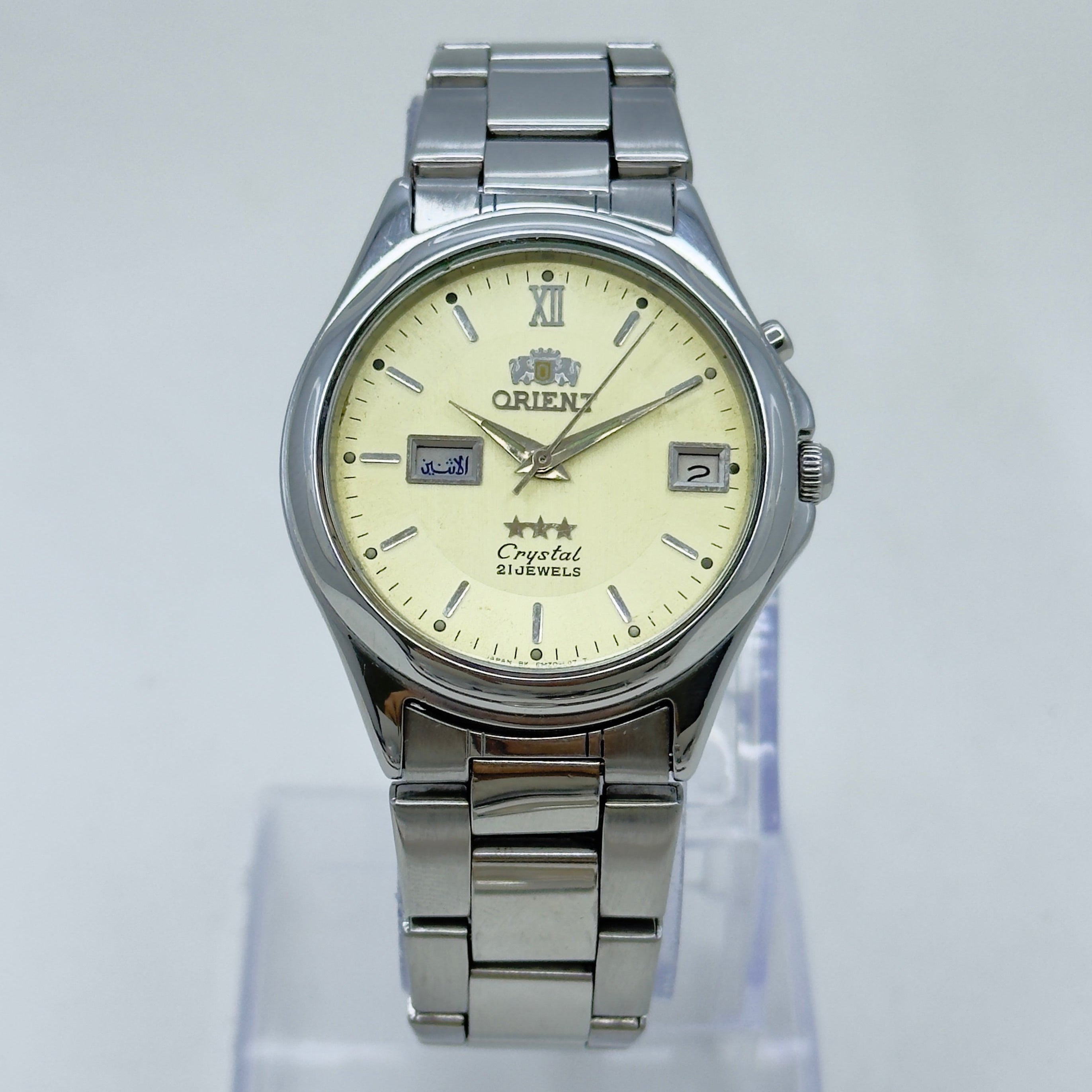 Vintage Watch Orient 3 Star Crystal Automatic Men's Wristwatch Japan
