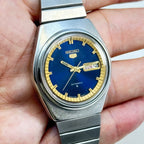 Vintage Seiko 5 - Automatic Blue Dial Day-Date Classic Men’s Watch Japan Made