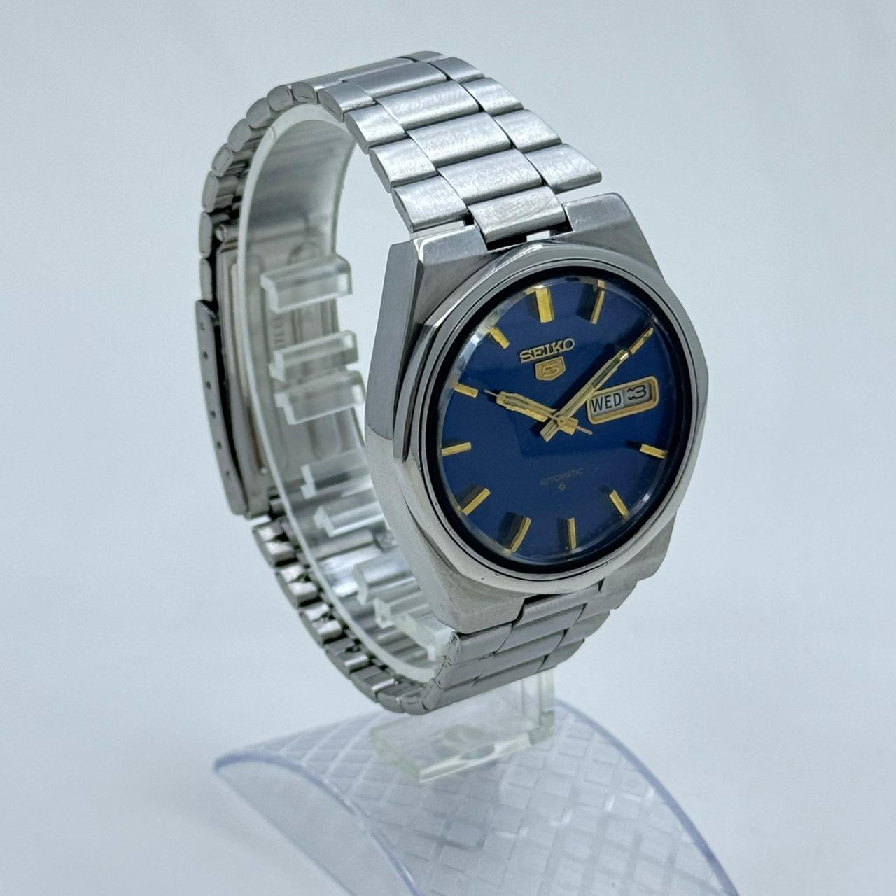 Seiko 5 - 6309-8170 Automatic Men's Watch 17 Blue Dial Japan Made Rare Vintage