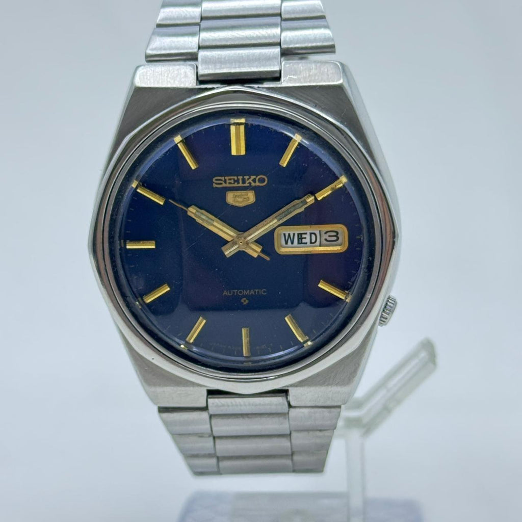 Seiko 5 - 6309-8170 Automatic Men's Watch 17 Blue Dial Japan Made Rare Vintage