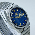 Seiko 5 - 6309-8170 Automatic Men's Watch 17 Blue Dial Japan Made Rare Vintage