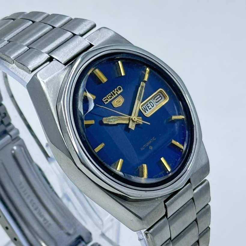 Seiko 5 - 6309-8170 Automatic Men's Watch 17 Blue Dial Japan Made Rare Vintage