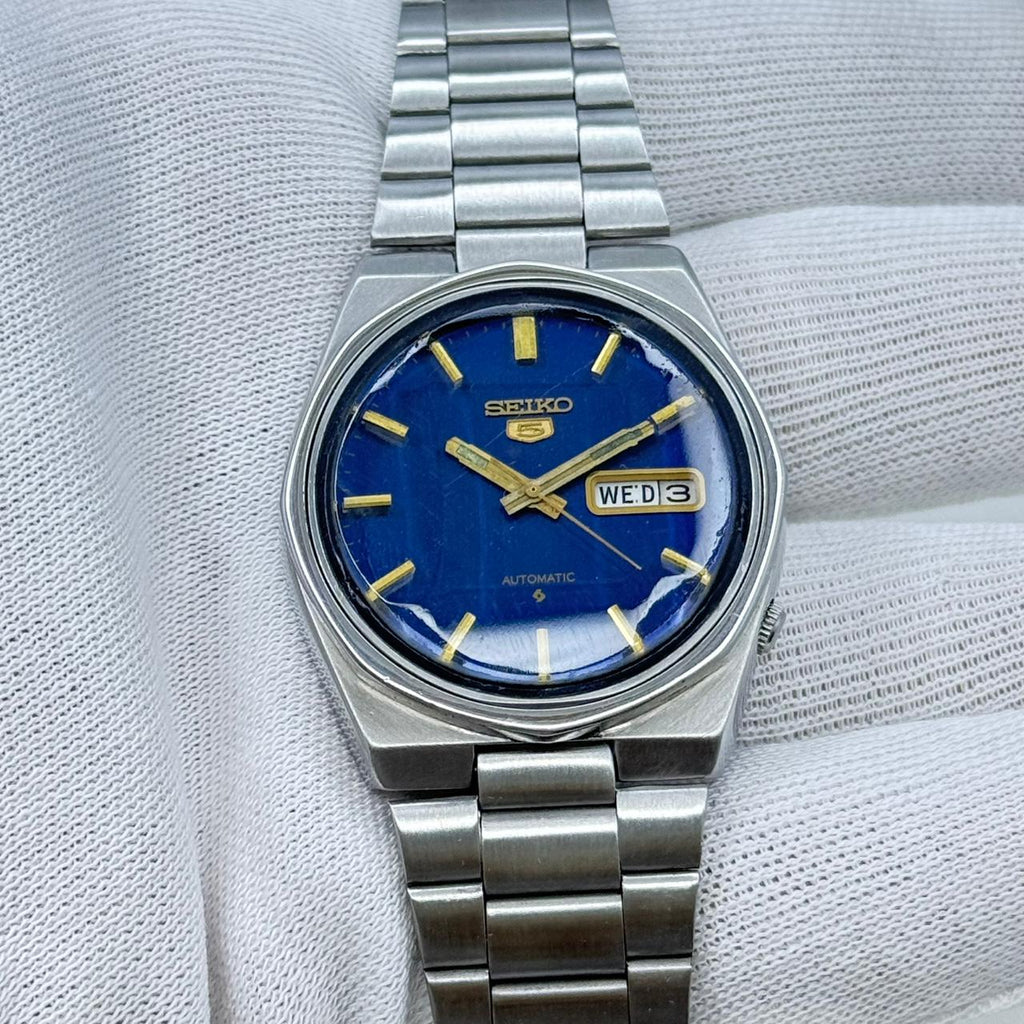 Seiko 5 - 6309-8170 Automatic Men's Watch 17 Blue Dial Japan Made Rare Vintage